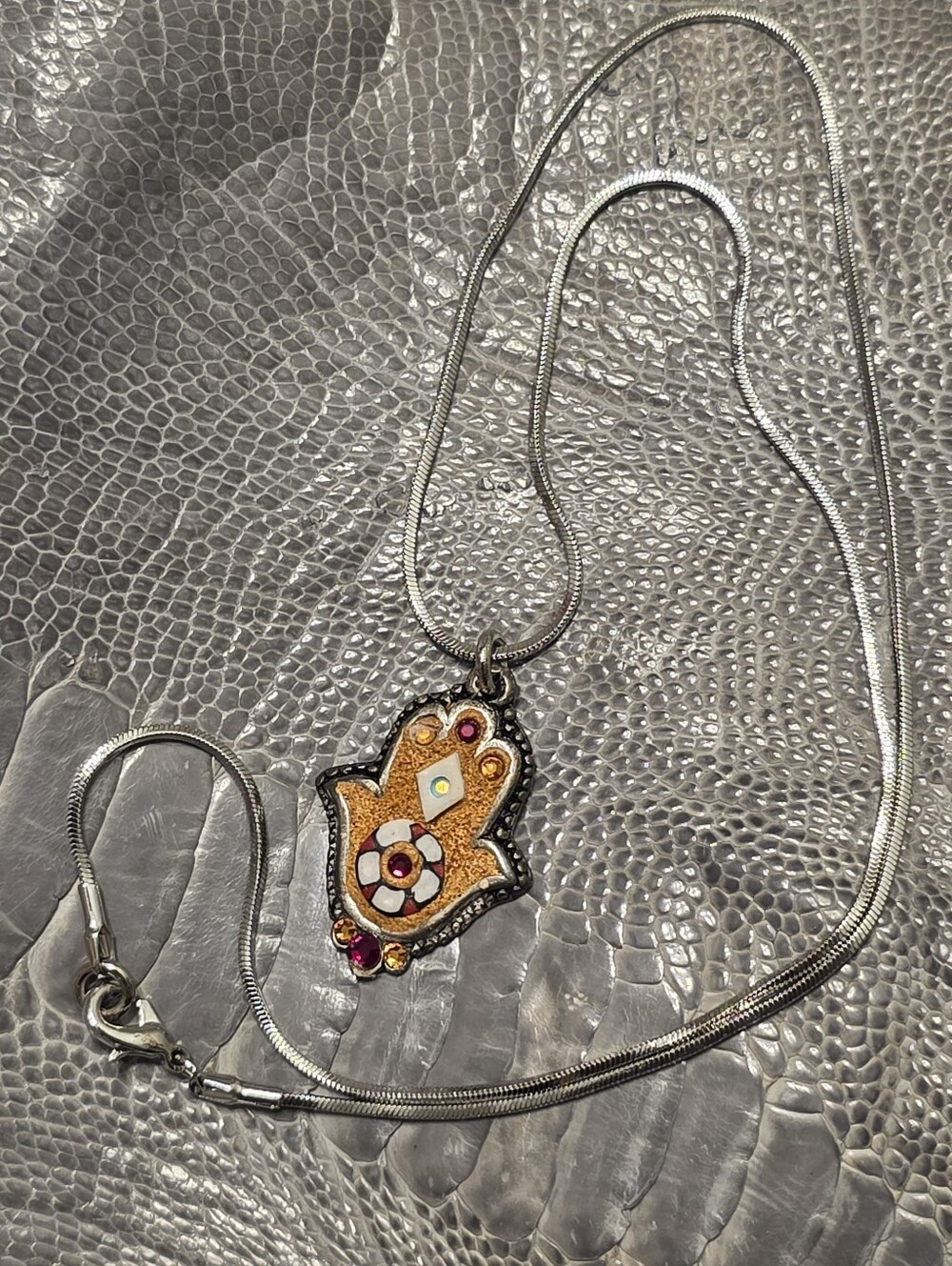 Irit Galmor Hamsa Hand Pendant Necklace in Gold and Silver Tones